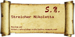 Streicher Nikoletta névjegykártya