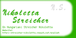 nikoletta streicher business card